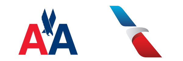 The American Airlines logo, 1968 & 2013